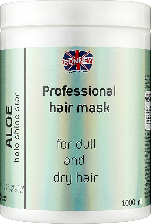 Увлажняющая маска для тусклых и сухих волос - Ronney Professional Holo Shine Star Aloe Mask — фото N1