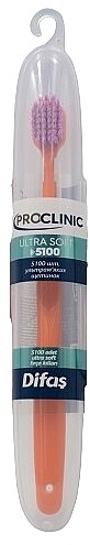 Зубна щітка "Ultra Soft" 512063, помаранчева з рожевою щетиною, в кейсі - Difas Pro-Clinic 5100 — фото N4