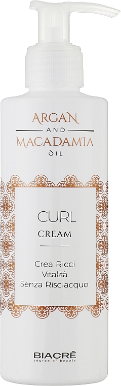 Моделювальний крем для укладання кучерявого волосся "Арганія та макадамія" - Biacre Argan and Macadamia Curl Cream — фото N1