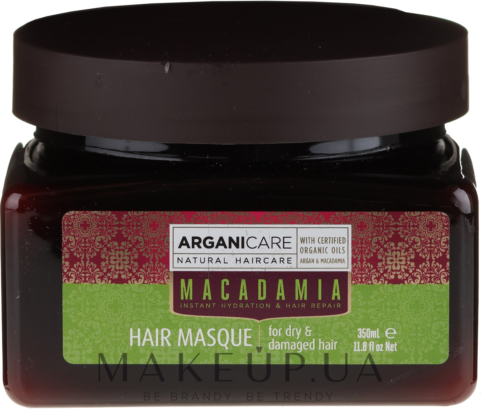 Ультраживильна і відновлювальна маска для волосся - Arganicare Silk Macadamia Hair Mask — фото 350ml