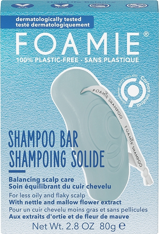 Твердый шампунь для волос с экстрактами крапивы и цветков мальвы - Foamie Life Balance Shampoo Bar — фото N1