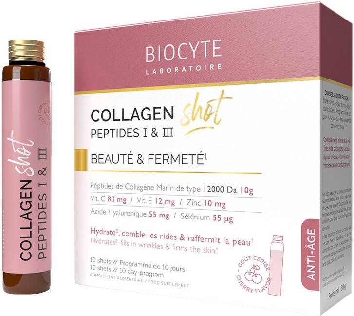 Шоты коллагеновые. Мощная комплексная формула. Высокие дозировки - Biocyte Collagen Shot — фото 10шт