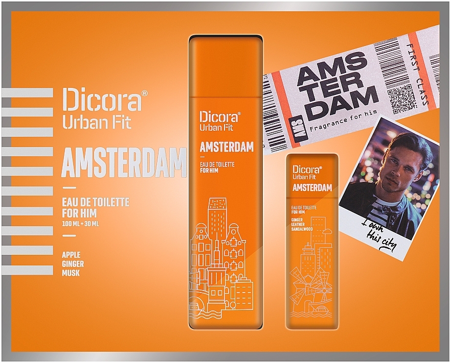 Dicora Urban Fit Amsterdam - Набор (edt/100ml + edt/30ml) — фото N1