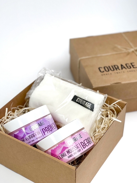 Набір 05 "Пурпурний" - Courage Beauty Box (h/cr/300ml + peel/300ml + ass/2pcs) — фото N3