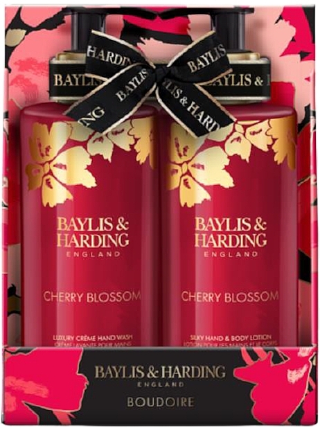 Набор - Baylis & Harding Boudoire Cherry Blossom Luxury Hand Care Gift Set (h/wash/300ml + lot/300ml) — фото N1