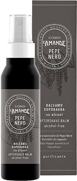 Освіжальний бальзам проти зморщок після гоління "Чорний Перець" - L'Amande Black Papper Aftershave Balm