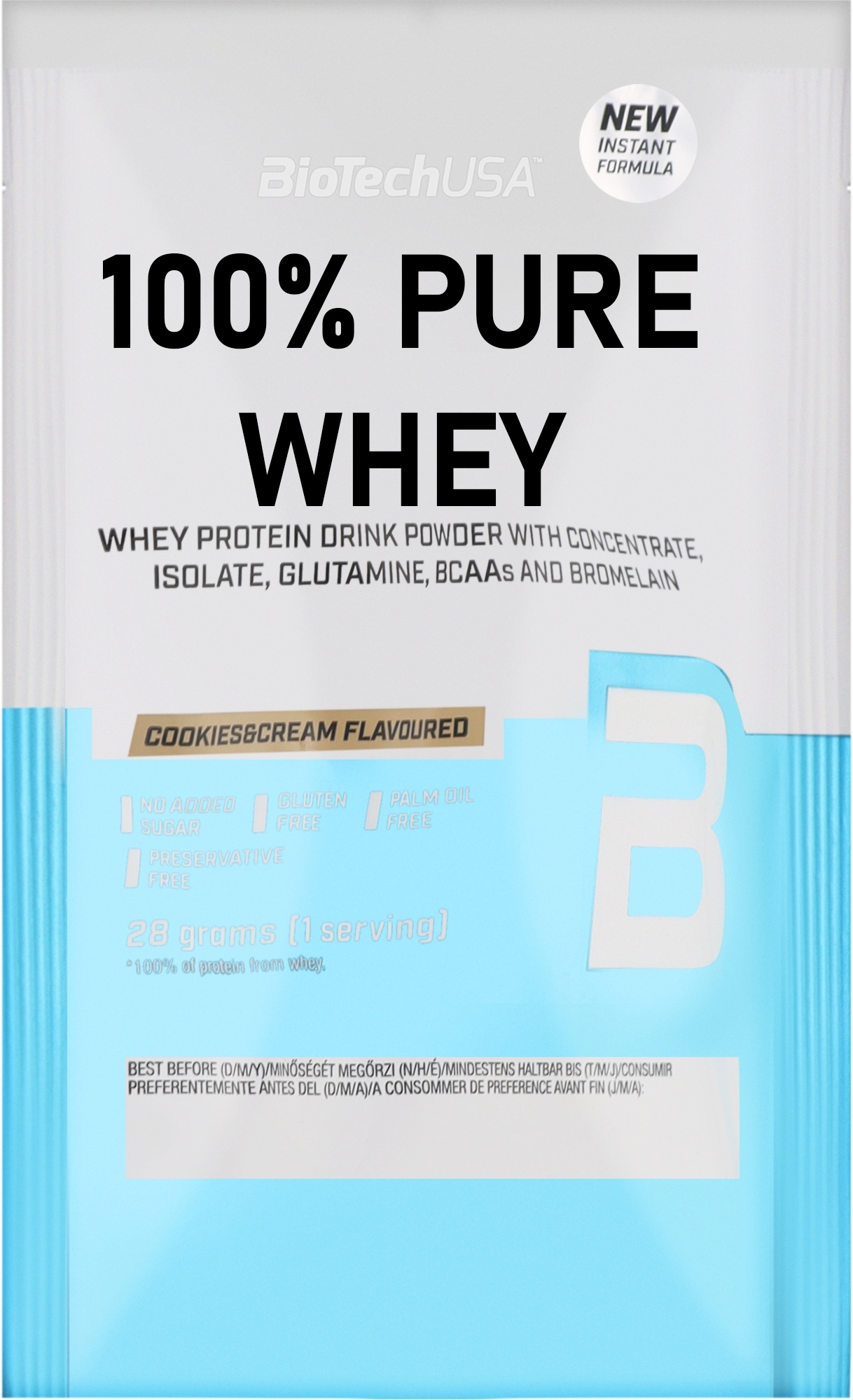 Протеин - Biotech 100% Pure Whey Cookies & Cream — фото 28g