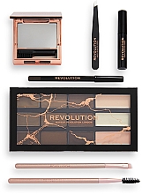 Подарунковий набір для макіяжу брів, 8 предметів - Makeup Revolution Brow Shaping Kit With Bag Gift Set — фото N3