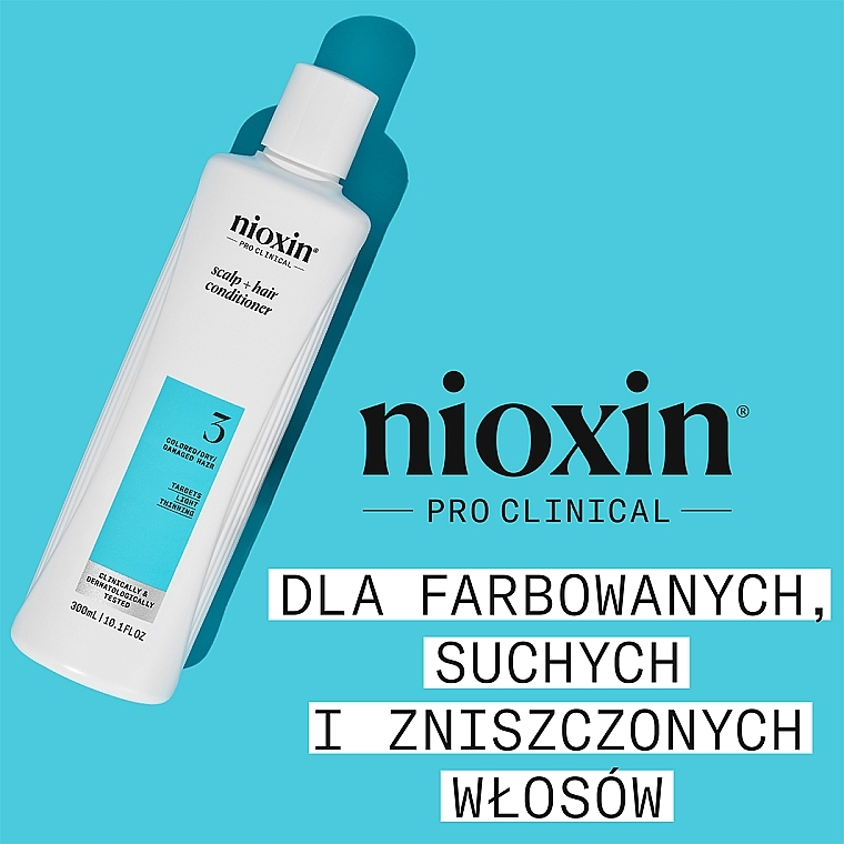 Бальзам для догляду за шкірою голови і сухим волоссям - Nioxin Pro Clinical System 3 Scalp + Hair Thickening Conditioner — фото N2