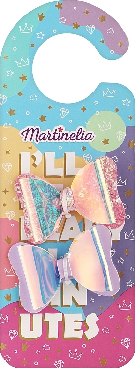 Заколки для волос "Бабочки", 8906B, сиреневая и розовая - Martinelia Door Hanger Bow Hair Tire — фото N1