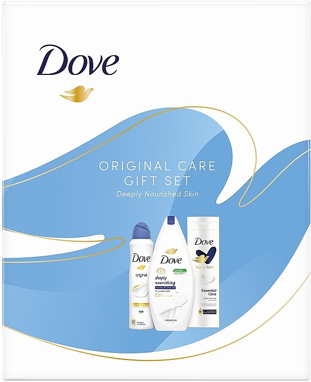 Набор - Dove Original Care Gift Set (sh/gel/250ml + b/lot/250ml + deo/150ml) — фото N1