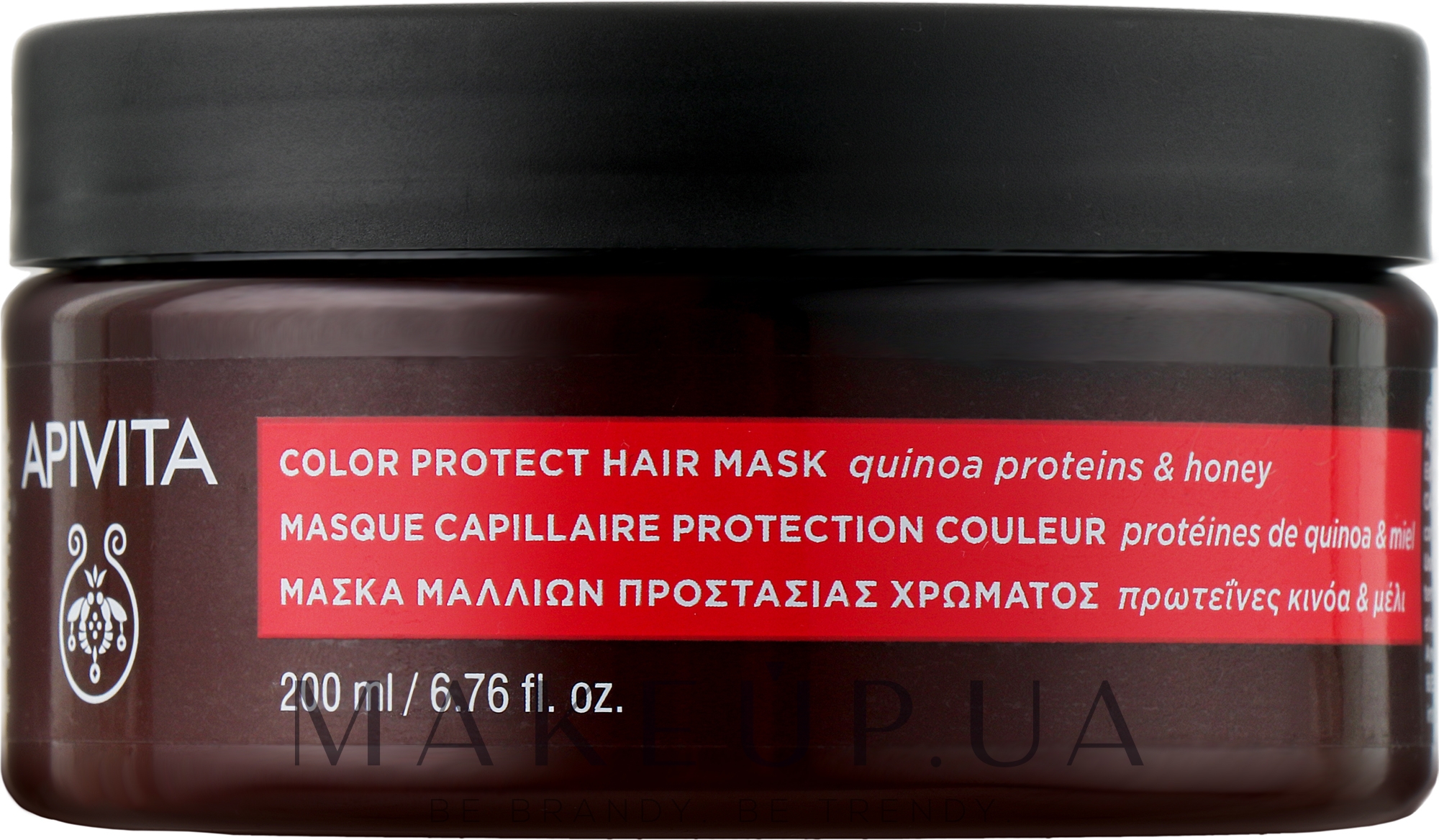 Маска для окрашенных волос защита цвета с подсолнухом и медом - Apivita Color Protection Hair Mask With Hunflower & Holey — фото 200ml