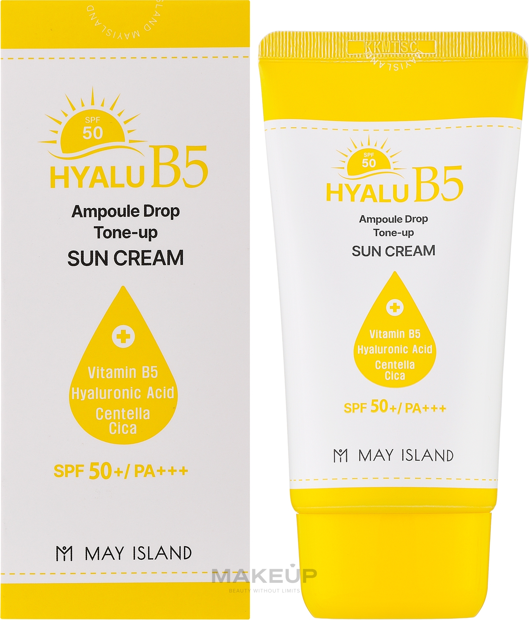 Тонізуючий сонцезахисний крем - May Island Hyalu B5 Ampoule Drop Tone Up Sun Cream — фото 70ml