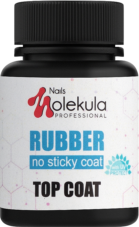 Топ каучуковий без липкого шару - Nails Molekula Top Coat Rubber No Sticky — фото N1