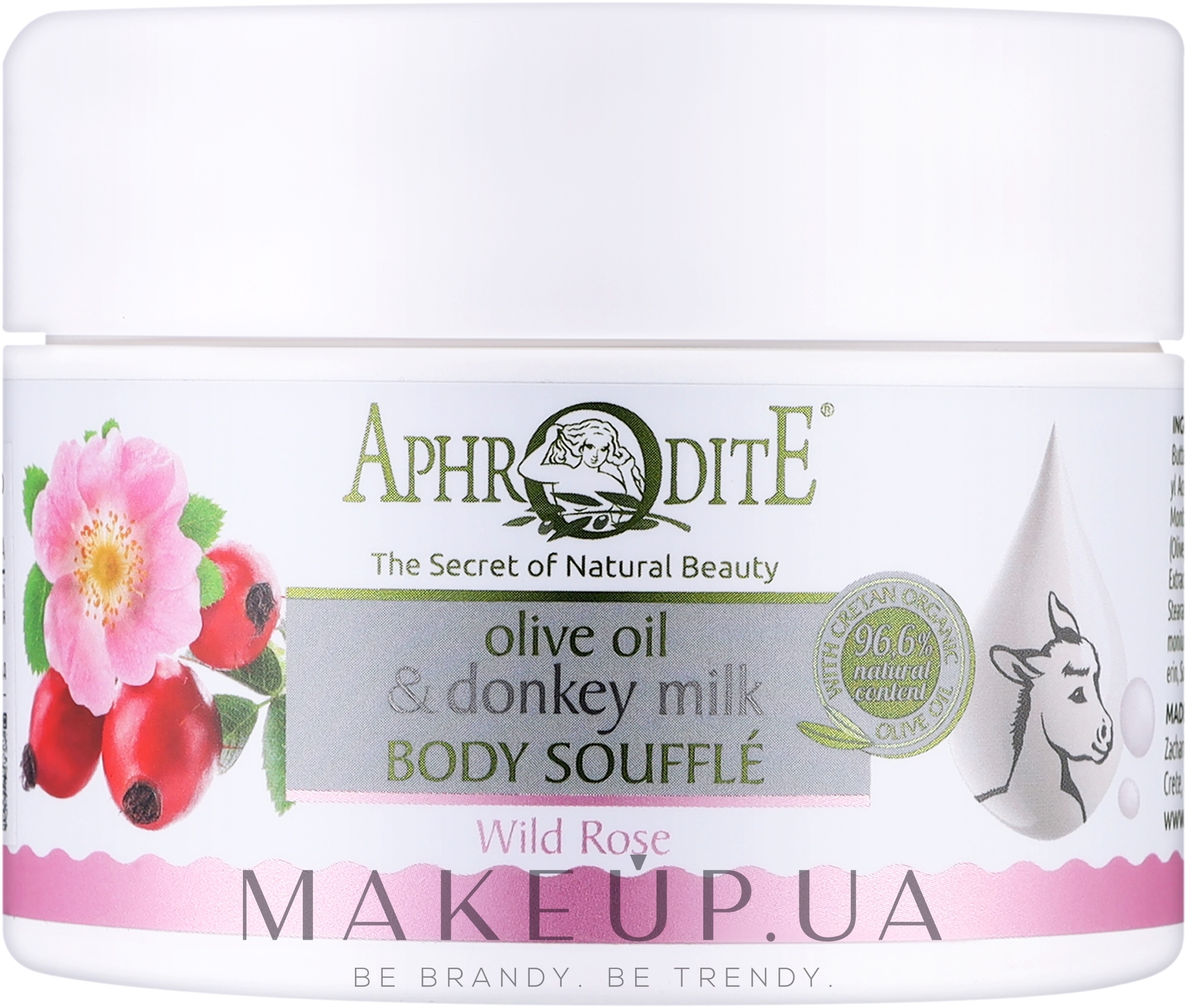 Суфле для тіла "Дика троянда" - Aphrodite Olive Oil & Donkey Milk Body Souffle Wild Rose — фото 200ml