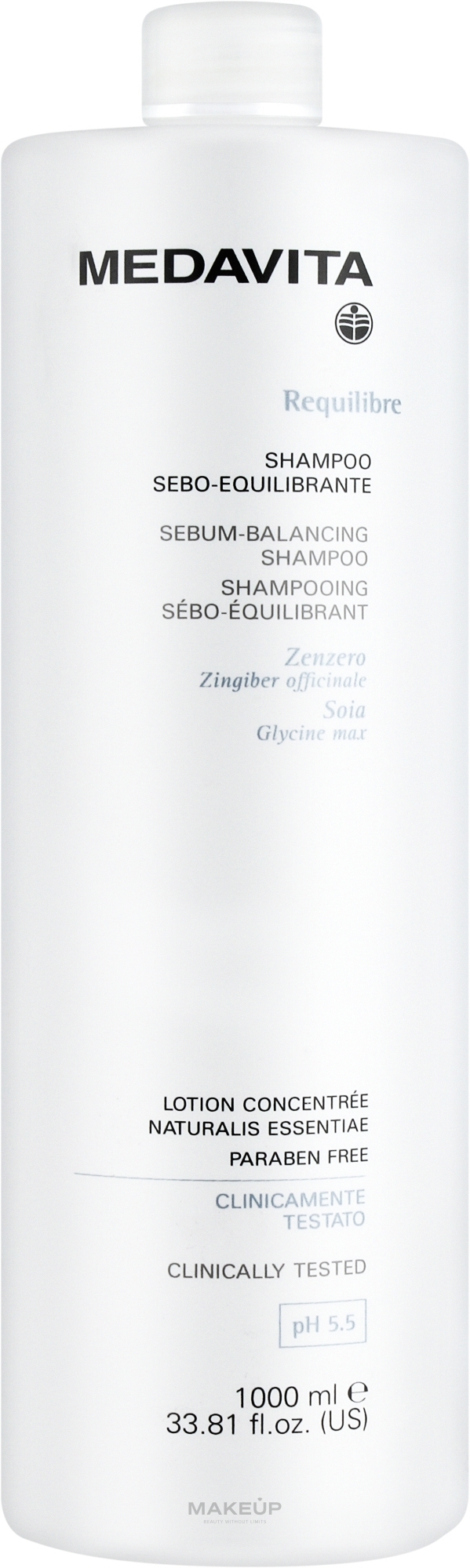 Себорегулирующий шампунь для кожи головы - Medavita Requilibre Sebum Balancing Shampoo — фото 1000ml