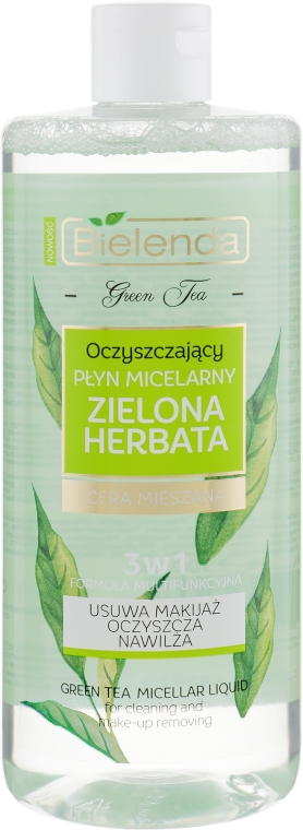 Очищающая мицеллярная жидкость 3в1 - Bielenda Green Tea Cleansing Micellar Liquid 3in1