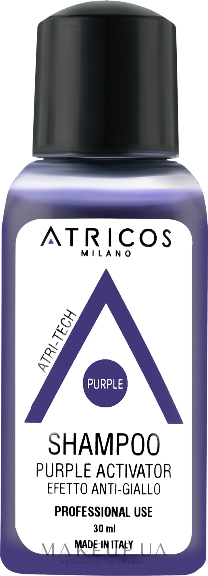 Шампунь для волосся "Пурпурний активатор" - Atricos Purple Activator No Yellow Effect Shampoo (міні) — фото 30ml