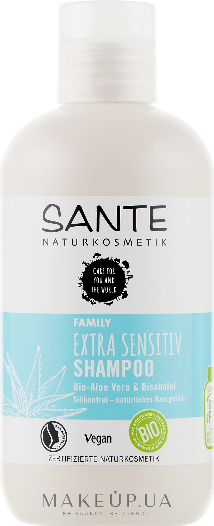 Биошампунь для всей семьи для чувствительной кожи головы "Алоэ вера и бисаболол" - Sante Family Extra Sensitive Shampoo — фото 250ml