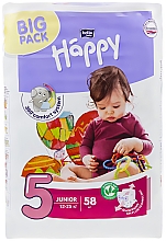 Парфумерія, косметика Дитячі підгузки "Happy" Junior 5 (12-25 кг, 58 шт.) - Bella Baby