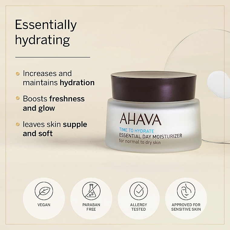 Крем зволожуючий для нормальної та сухої шкіри - Ahava Time To Hydrate Essential Day Moisturizer Normal to Dry Skin — фото N5