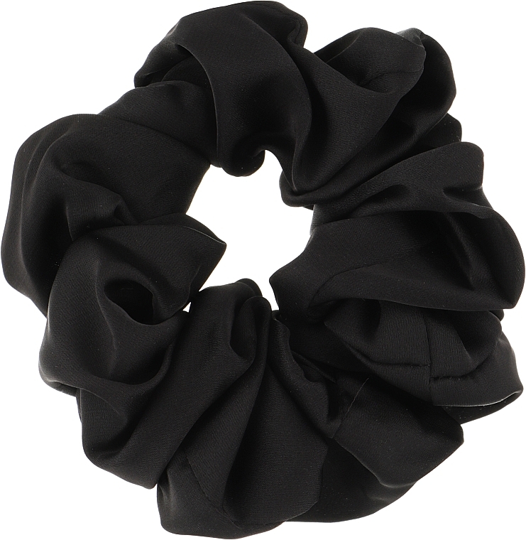 Шелковая резинка для волос, черная - Lotus Flower  — фото N1