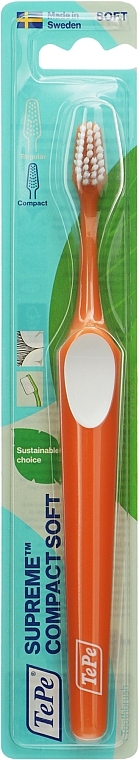 Зубна щітка Supreme Compact Soft, м'яка, помаранчева - TePe Comfort Toothbrush — фото N1