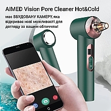 Вакуумний очищувач пор із камерою, зелений - Aimed Vision Pore Cleaner Hot&Cold — фото N3
