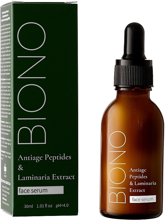 Антивікова сироватка для обличчя - Biono Antiage Peptides & Laminaria Extract Face Serum — фото N2