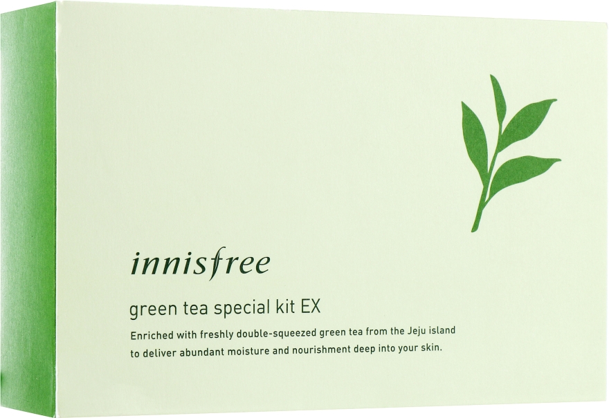 УЦЕНКА Набор мини продуктов - Innisfree Green Tea Special Kit Sample (toner/25ml + b/lot/25ml + ser/15ml + cr/10ml) *