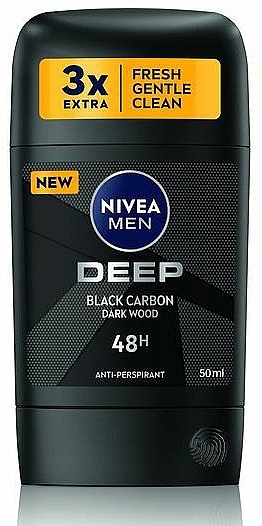 Антиперспирант-стик - NIVEA MEN Deep Black Carbon Dark Wood 48h Anti-Perspirant — фото N1