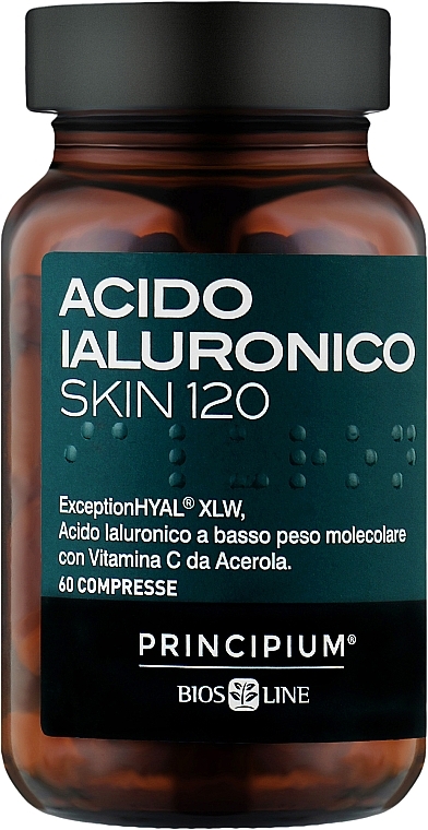 Харчова добавка «Гіалуронова кислота для шкіри» - BiosLine Principium Ialuronico Skin 120 — фото N1