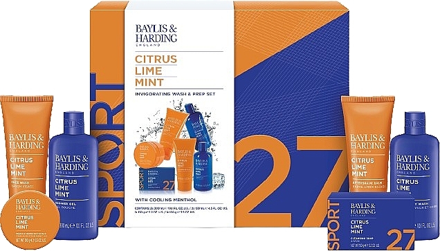 Набір, 6 продуктів - Baylis & Harding Citrus Lime & Mint Men's Invigorating Shower & Prep Gift Set — фото N1