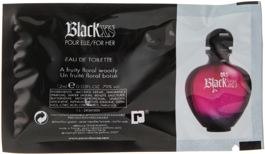 Paco Rabanne Black XS Pour Femme - Туалетная вода (пробник) — фото N4