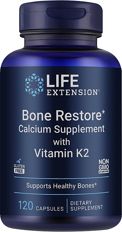 Пищевые добавки "Восстановление костей с витамином K2" - Life Extension Bone Restore With Vitamin K2 — фото N1