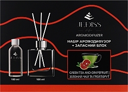 Набор "Зеленый чай и грейпфрут" - Jediss (diff/100ml + diff/refill/100ml + sticks/5pcs) — фото N1