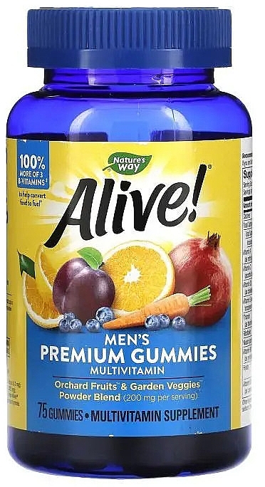 Вітаміни для чоловіків - Nature’s Way Alive! Men Premium Gummies Multivitamin — фото N1