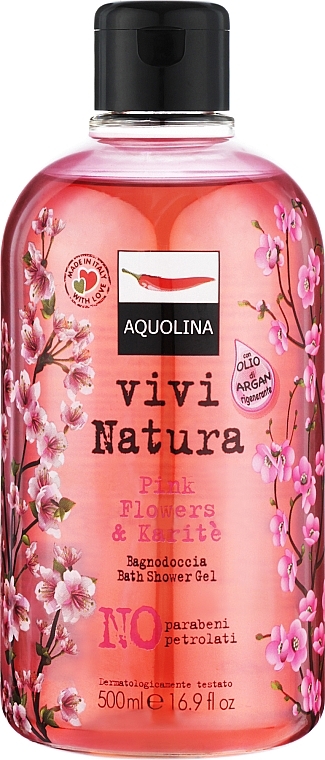 Гель для душа "Розовые цветы и карите" - Aquolina Pink Flowers and Karite Bath & Shower Gel