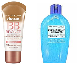 Духи, Парфюмерия, косметика Набор - Maybelline New York Dream Bronze Medium Deep (bb/cr/30ml + eye/remover/25ml)