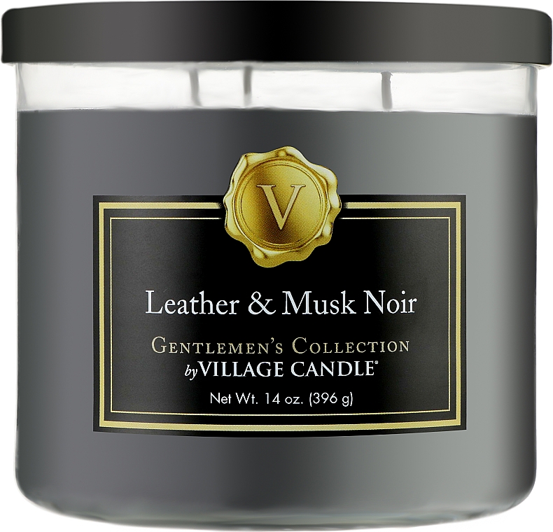 Ароматическая свеча "Кожа и Мускус" - Village Candle Gentlemens Leather & Musk Noir — фото N1