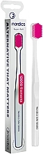 Парфумерія, косметика Зубна щітка Silk 12000 White, біла з рожевим - Nordics Premium Toothbrush Ultra Soft