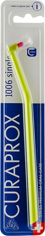 Монопучкова зубна щітка "Single CS 1006", зелено-рожева - Curaprox — фото N1