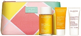 Духи, Парфюмерия, косметика Набор - Clarins Tonic (bath/f/30ml + b/scr/30ml + b/oil/100ml + bag)