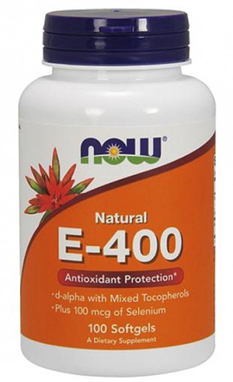 Витамин E-400 + селен - Now Foods Vitamin E-400 D-Alpha & Mixed Tocopherols + Selenium Softgels — фото N1