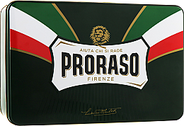 Парфумерія, косметика УЦІНКА Набір - Proraso Classic Full Shaving Metal Box (cr/100ml + sh/cr/150ml + ash/cr/100ml + brush + glass) *