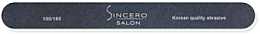 Пилочка для ногтей прямая, черная 100/180 - Sincero Salon Nail File, Straight, Black — фото N1