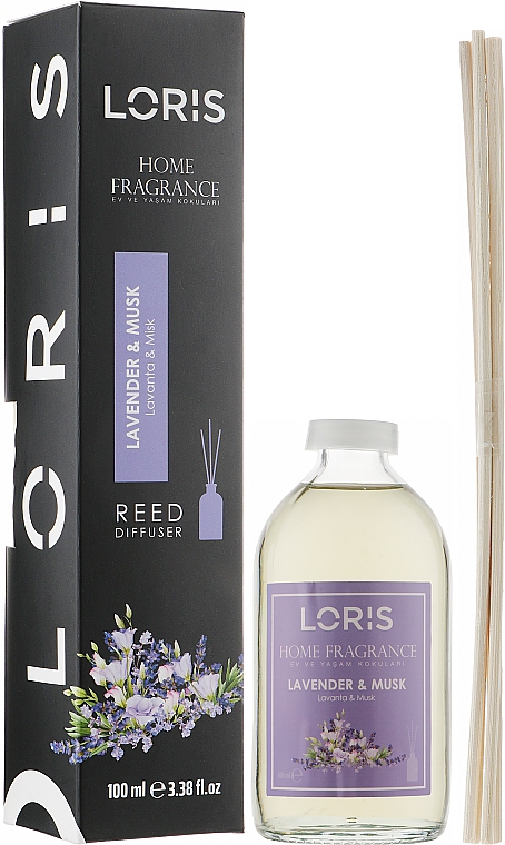 Аромадиффузор "Лаванда и мускус" - Loris Parfum Home Fragrance Reed Diffuser — фото N1