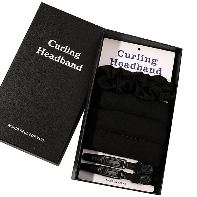 Набор для создания локонов, черный, 5 продуктов - Ecarla Curling Headband — фото N1