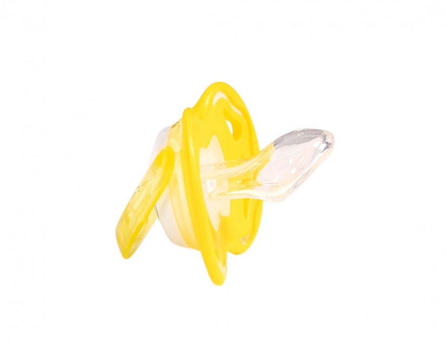 Пустушка силіконова ортодонтична 6+, жовта - Baby Team — фото N2