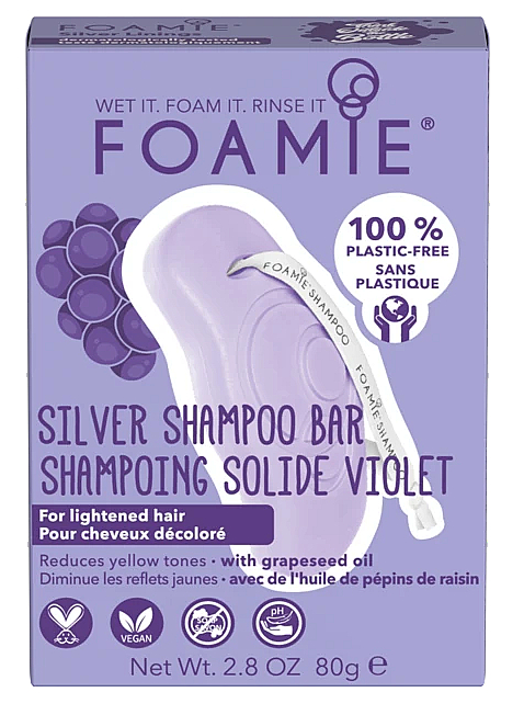 Твердий шампунь для світлого волосся - Foamie Silver Shampoo Bar for Blonde Hair — фото N2